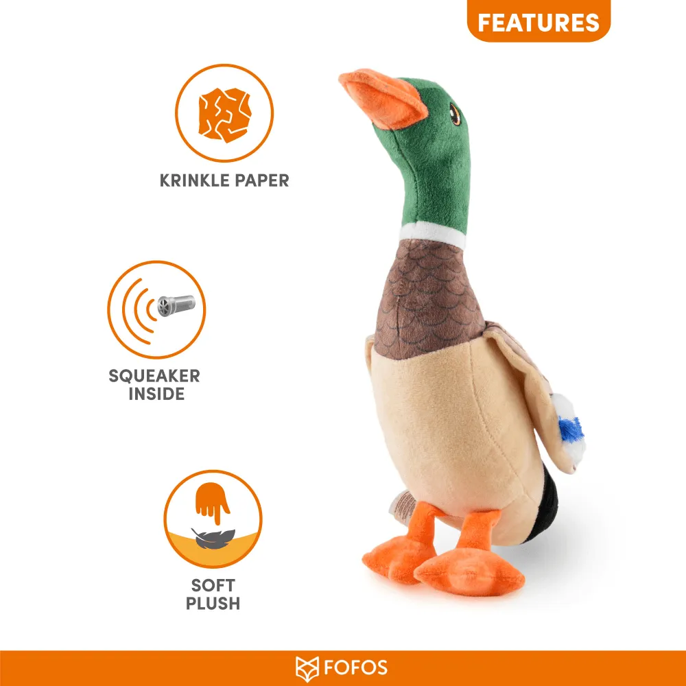 Barkbutler x Fofos Wild Duck Squeaky Plush Toy for Dogs