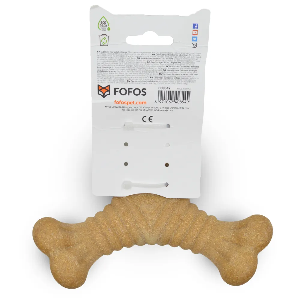 Barkbutler x Fofos Woodplay Triangle chew Toy for Dogs (Brown)