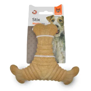Barkbutler x Fofos Woodplay Triangle chew Toy for Dogs (Brown)