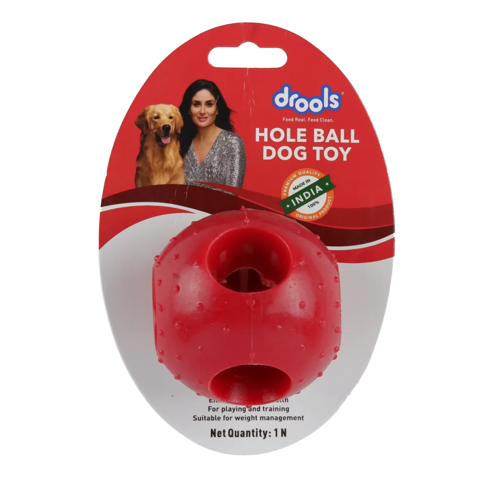 Basil Plush Monster Ball with Squeaker & Drools Rubber Hole Ball Teething Toy Dog Combo