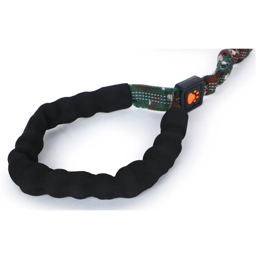 Basil Shock Absorbing Stretch Leash for Dogs (Green)