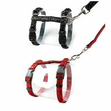 Big Cat Walking Set Glitter 30-50cm / 12mm - 125cm black/red Pets Qatar