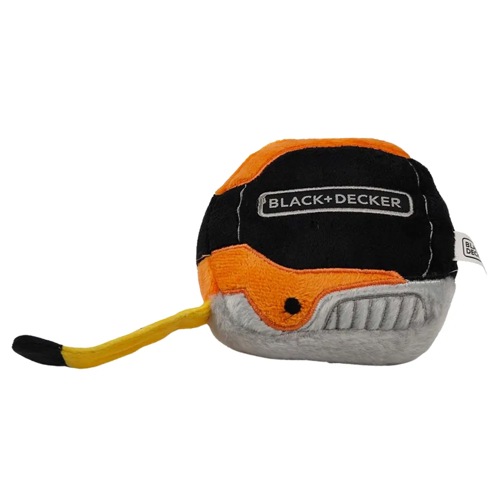 Black & Decker 3D Tape Measure Plush Toy for Dogs (Black)