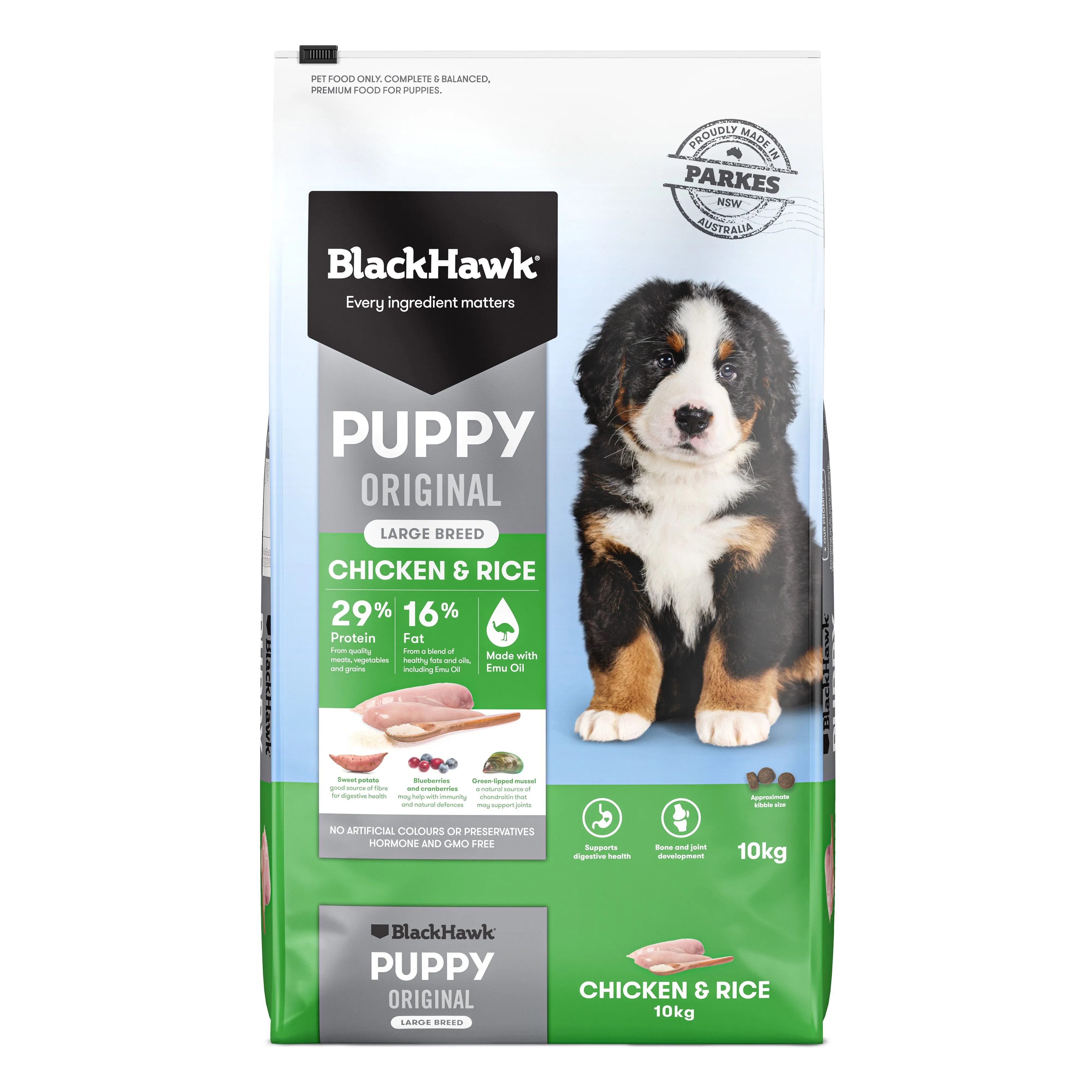 Black Hawk Chicken and Rice Large Breed Puppy Dry Dog Food 10kg
