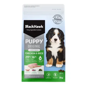 Black Hawk Chicken and Rice Large Breed Puppy Dry Dog Food 3kg