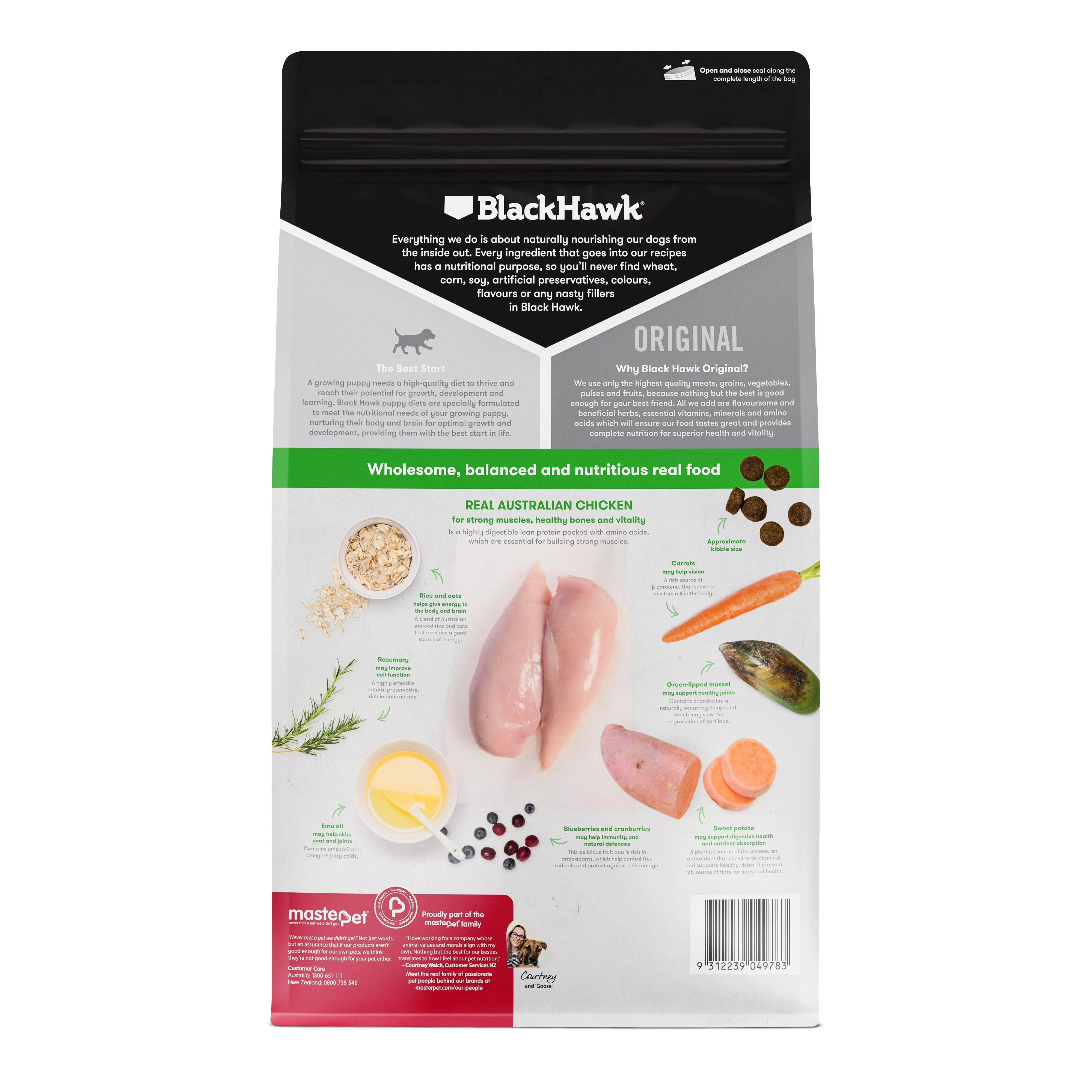 Black Hawk Chicken and Rice Large Breed Puppy Dry Dog Food 3kg