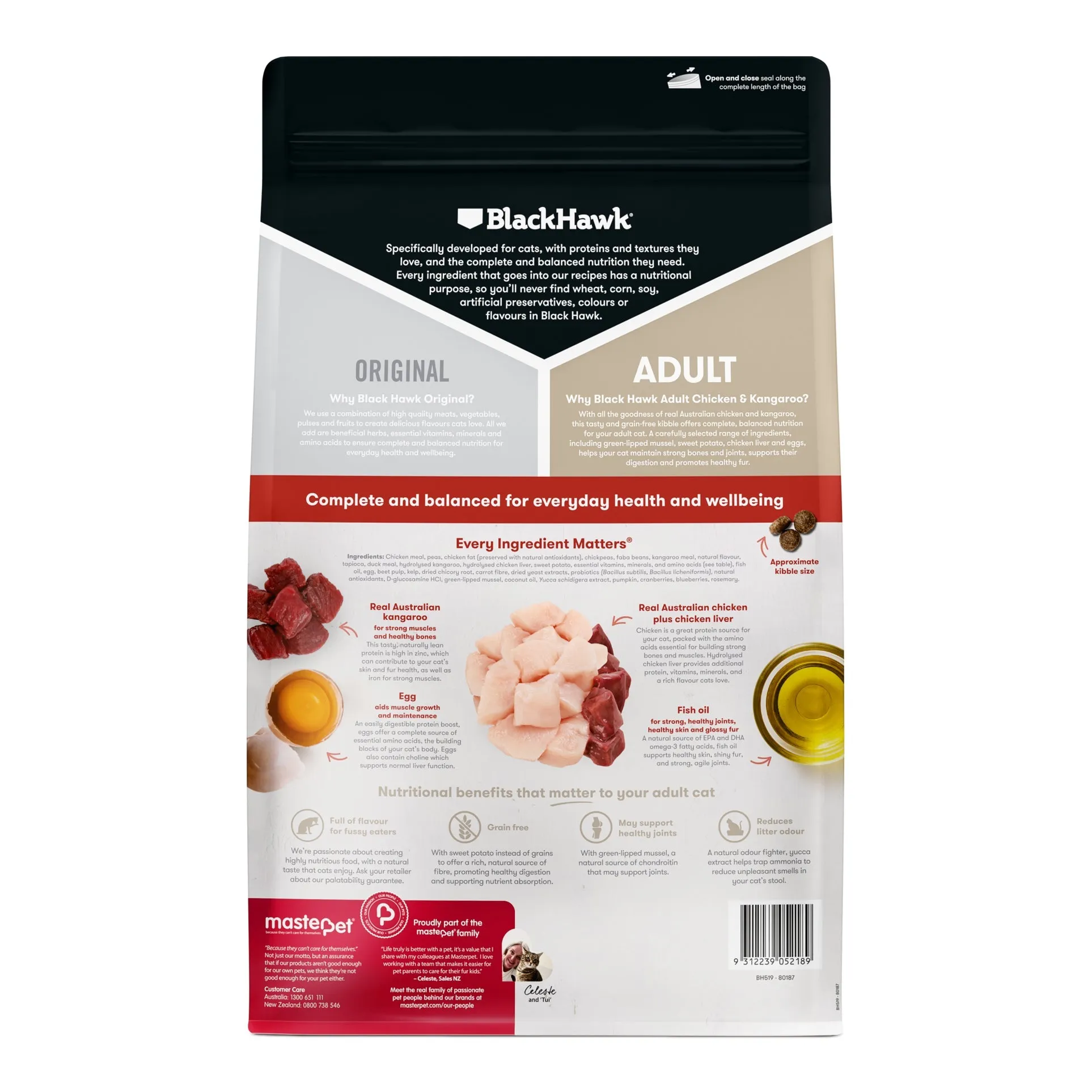 Black Hawk Grain Free Chicken and Kangaroo Cat Dry Food 2kg