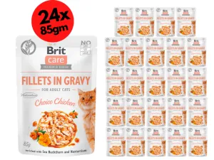 Brit Care Cat Fillets in Gravy Choice Chicken 24x85g Pets Qatar