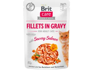 Brit Care Cat Fillets in Gravy with Savory Salmon  85 g Pets Qatar