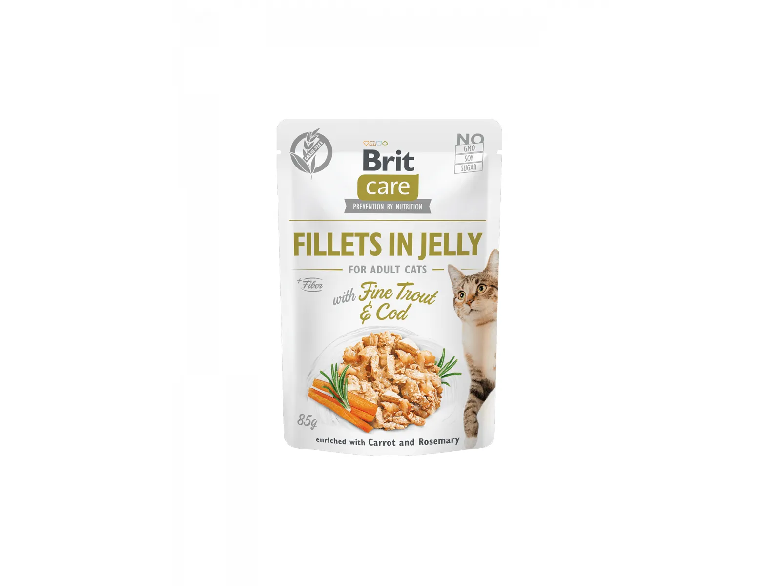 Brit Care Cat Fillets in Jelly with Fine Trout & Cod 24x85g Pets Qatar