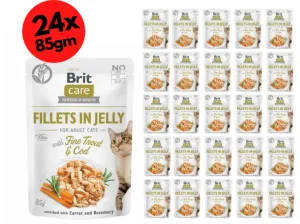 Brit Care Cat Fillets in Jelly with Fine Trout & Cod 24x85g Pets Qatar