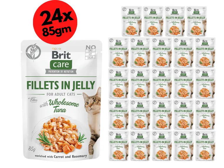 Brit Care Cat Fillets in Jelly with Wholesome Tuna 24x85g Pets Qatar