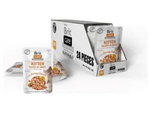 Brit Care Cat Kitten. Fillets in Gravy with Savory Salmon 24x85 g Pets Qatar