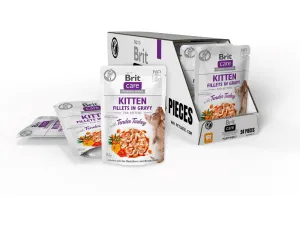 Brit Care Cat Kitten. Fillets in Gravy with Tender Turkey 24x85 g Pets Qatar