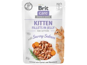 Brit Care Cat Kitten. Fillets in Jelly with Savory Salmon 85 g Pets Qatar