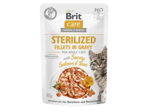 Brit Care Cat Sterilized. Fillets in Gravy with Savory Salmon&Tuna 85 g Pets Qatar
