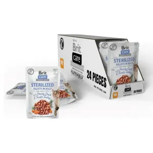 Brit Care Cat Sterilized. Fillets in Jelly with Hearty Duck & Turkey 24X85 g Pets Qatar