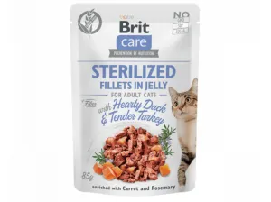 Brit Care Cat Sterilized. Fillets in Jelly with Hearty Duck & Turkey 85 g Pets Qatar
