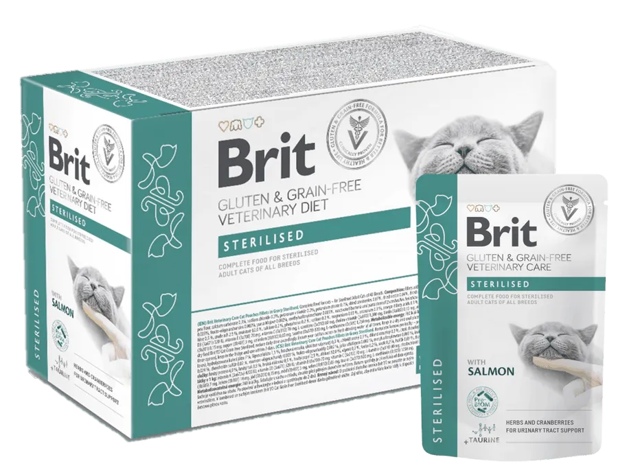 Brit Grain & Gluten Free VD Care Cat Pouch fillets in Gravy Sterilised 12x 85 g Pets Qatar