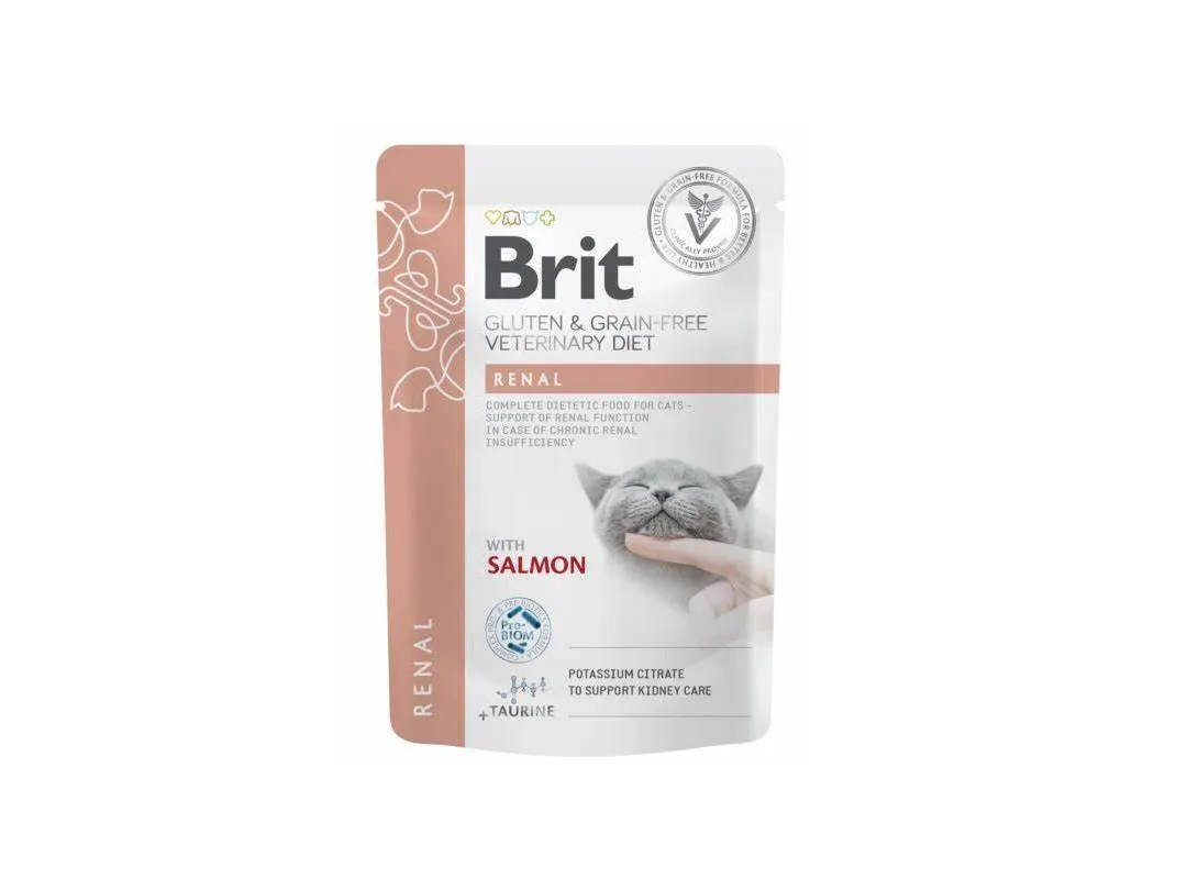 Brit Grain & Gluten-Free VD Cat Pouch fillets in Gravy Renal  85 g Pets Qatar