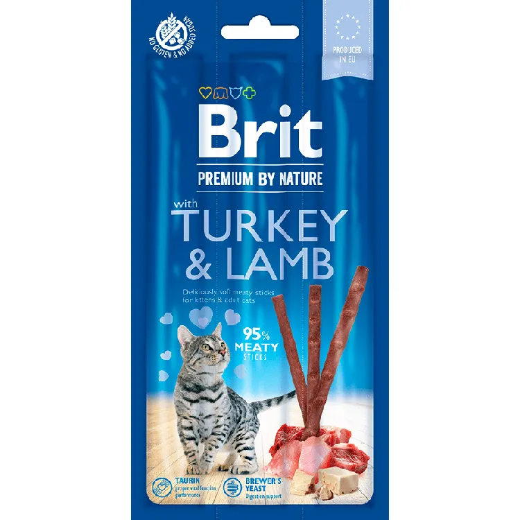 Brit Premium by Nature Cat Sticks with Turkey & Lamb (3 sticks) Pets Qatar