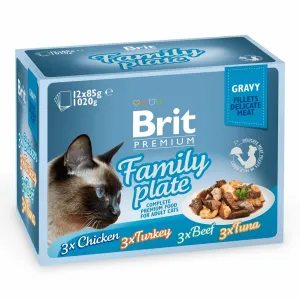Brit Premium Cat Delicate Fillets in Gravy Family Plate 1020 g (12x85 g) Pets Qatar
