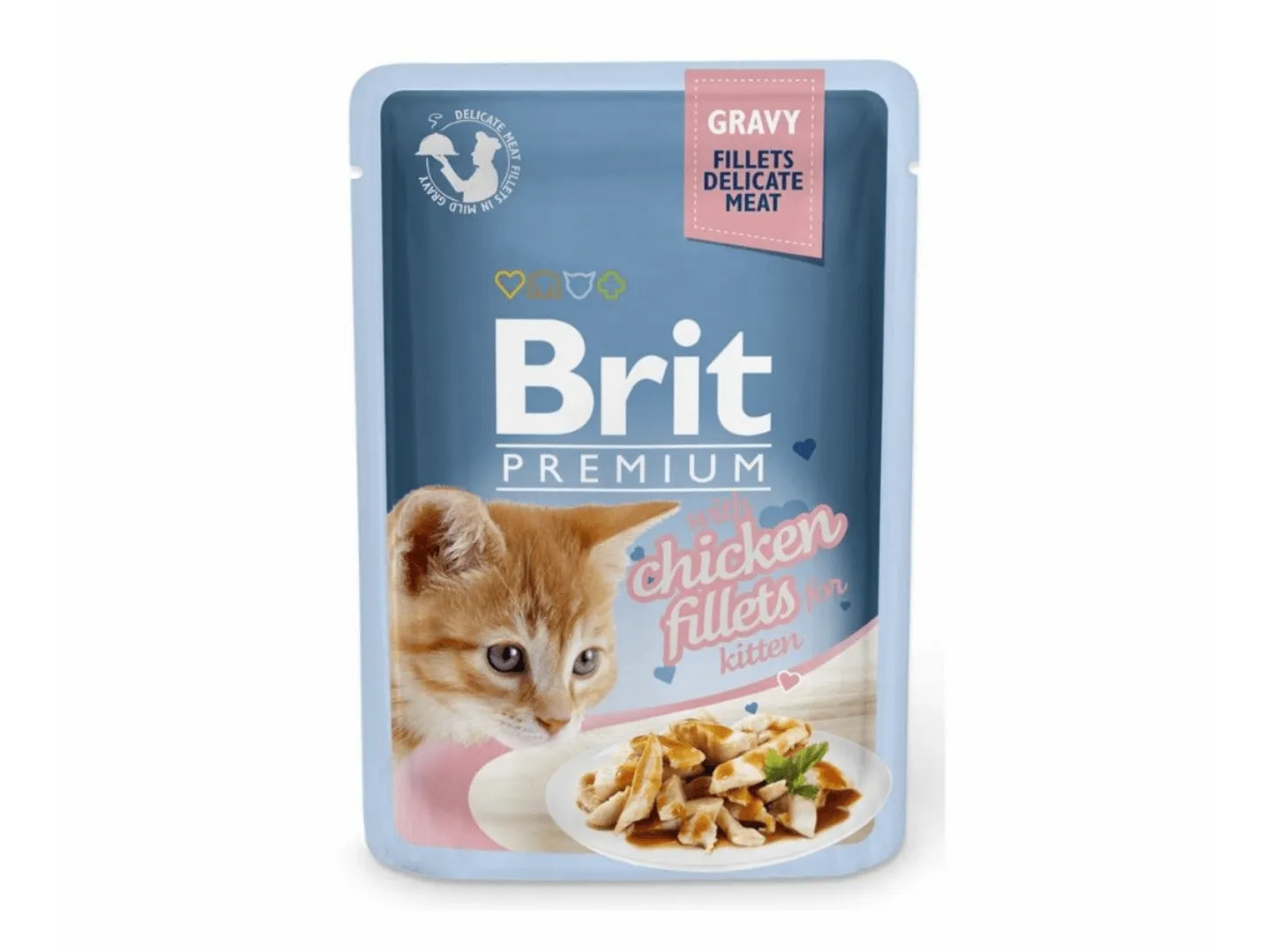 Brit Premium Cat Delicate Fillets in Gravy with Chicken for Kitten 85 g Pets Qatar