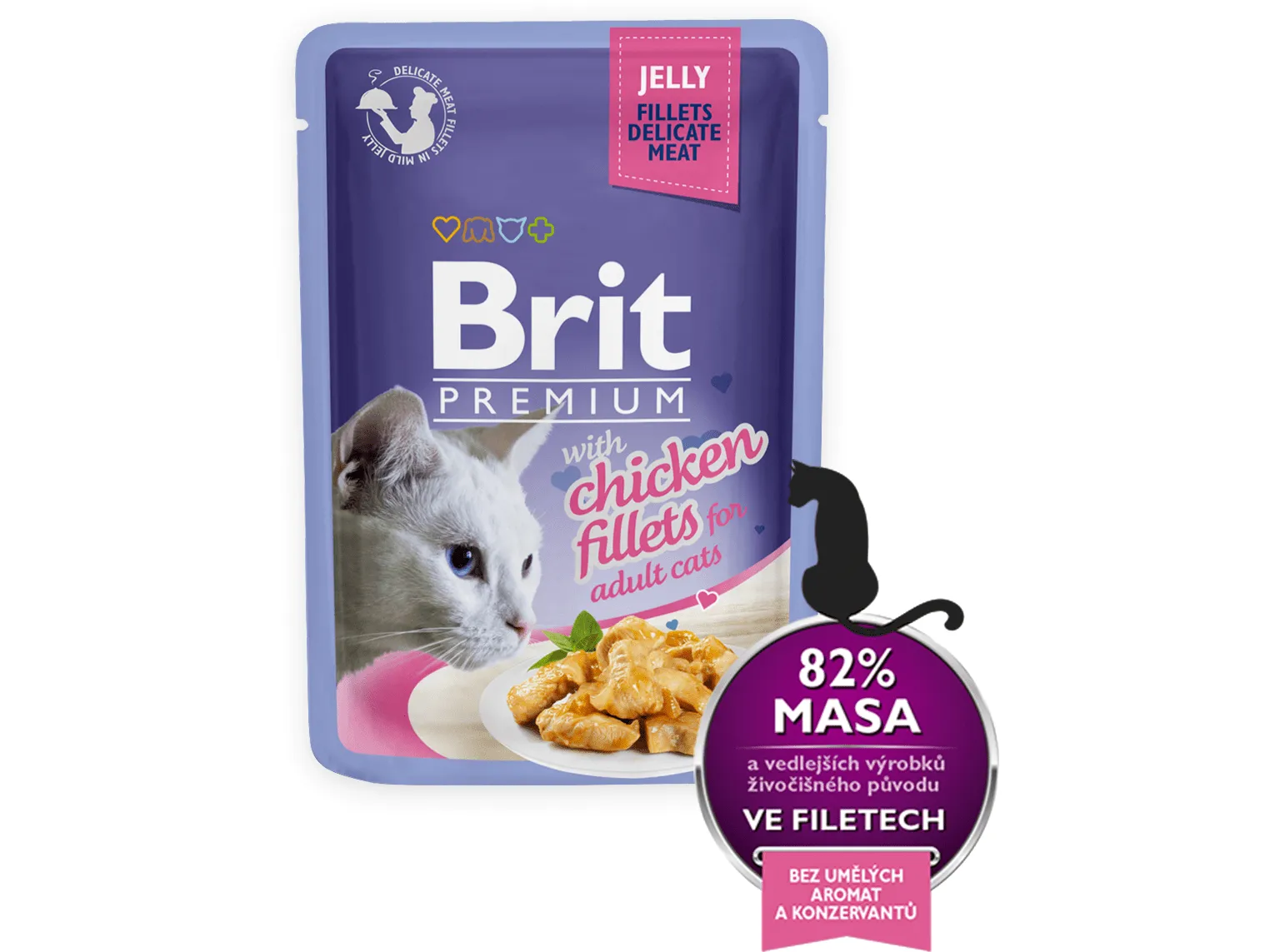 Brit Premium Cat Delicate Fillets in Jelly with Chicken 85 g Pets Qatar