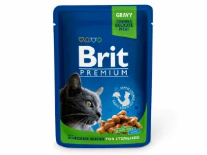 Brit Premium Cat Pouches Chicken Slices for Sterilised 100 g Pets Qatar