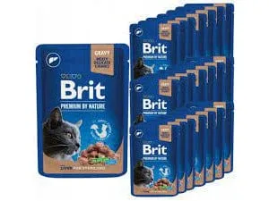 Brit premium cat pouches Liver for Sterilised 24x100g Pets Qatar