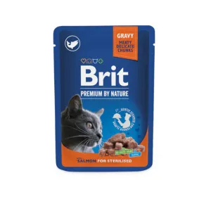Brit premium cat pouches Salmon for Sterilised 100 g Pets Qatar