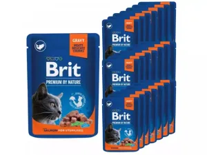 Brit premium cat pouches Salmon for Sterilised 24x100g Pets Qatar