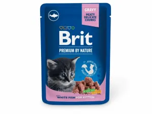 Brit premium cat pouches White fish for Kitten 100g Pets Qatar