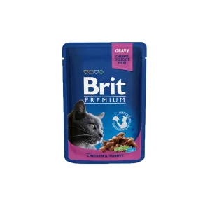 Brit Premium Cat Pouches with Chicken & Turkey 100 g Pets Qatar