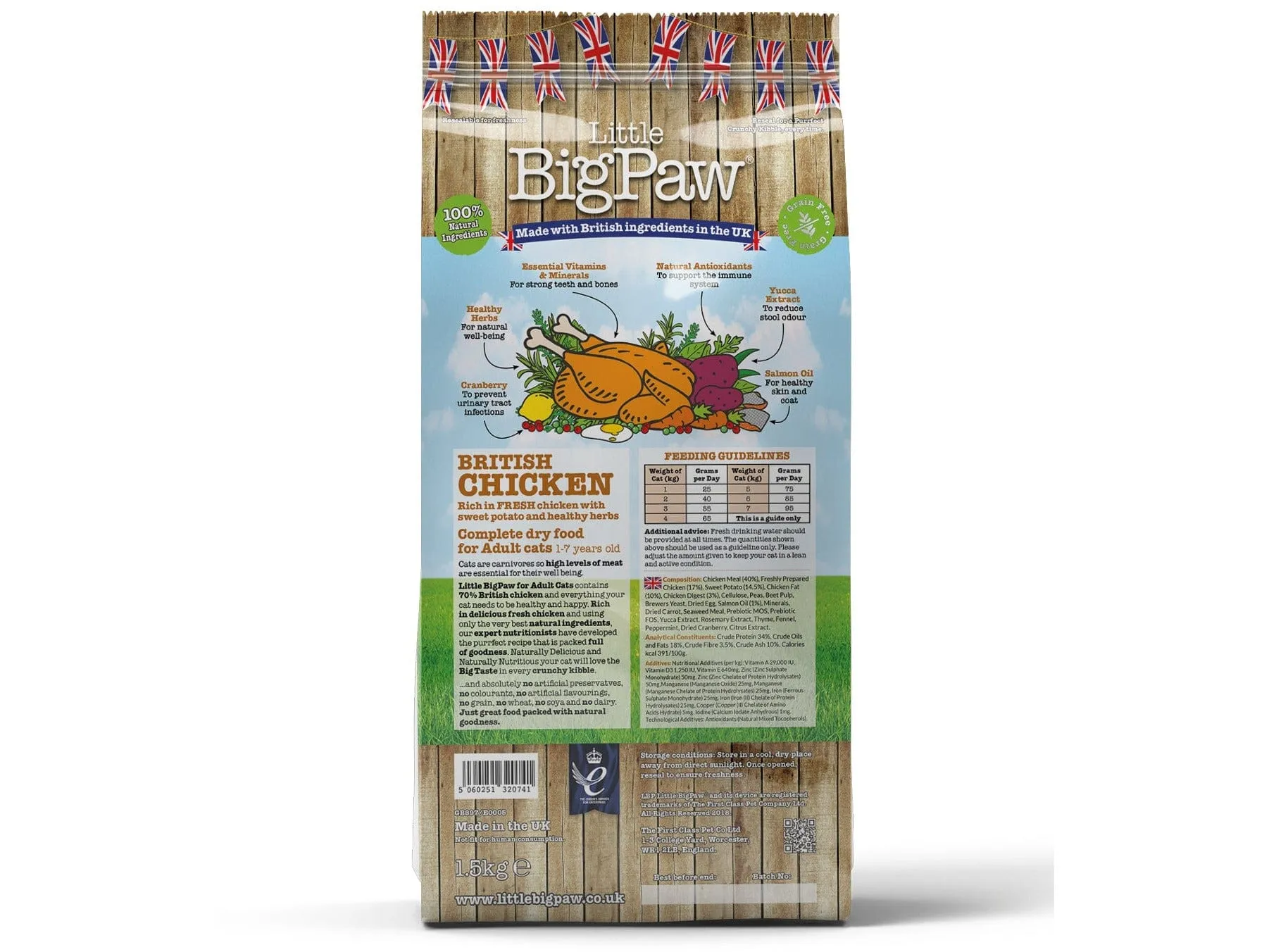 British Chicken Complete dry food for Adult Cats 1.5KG /Little BigPaw Pets Qatar