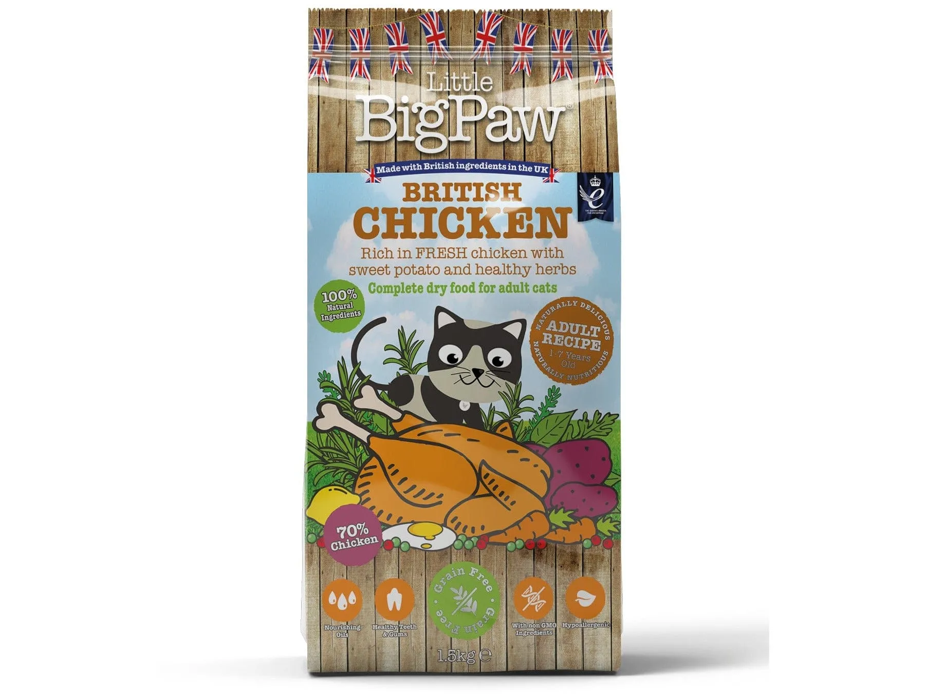 British Chicken Complete dry food for Adult Cats 1.5KG /Little BigPaw Pets Qatar