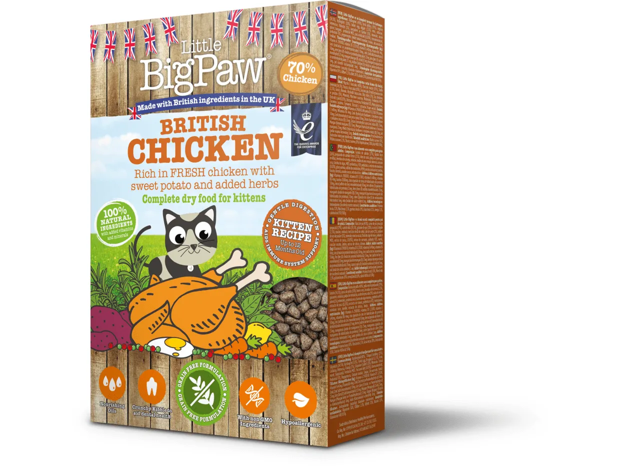 British Chicken Complete dry food for Kittens 375gm /Little BigPaw Pets Qatar
