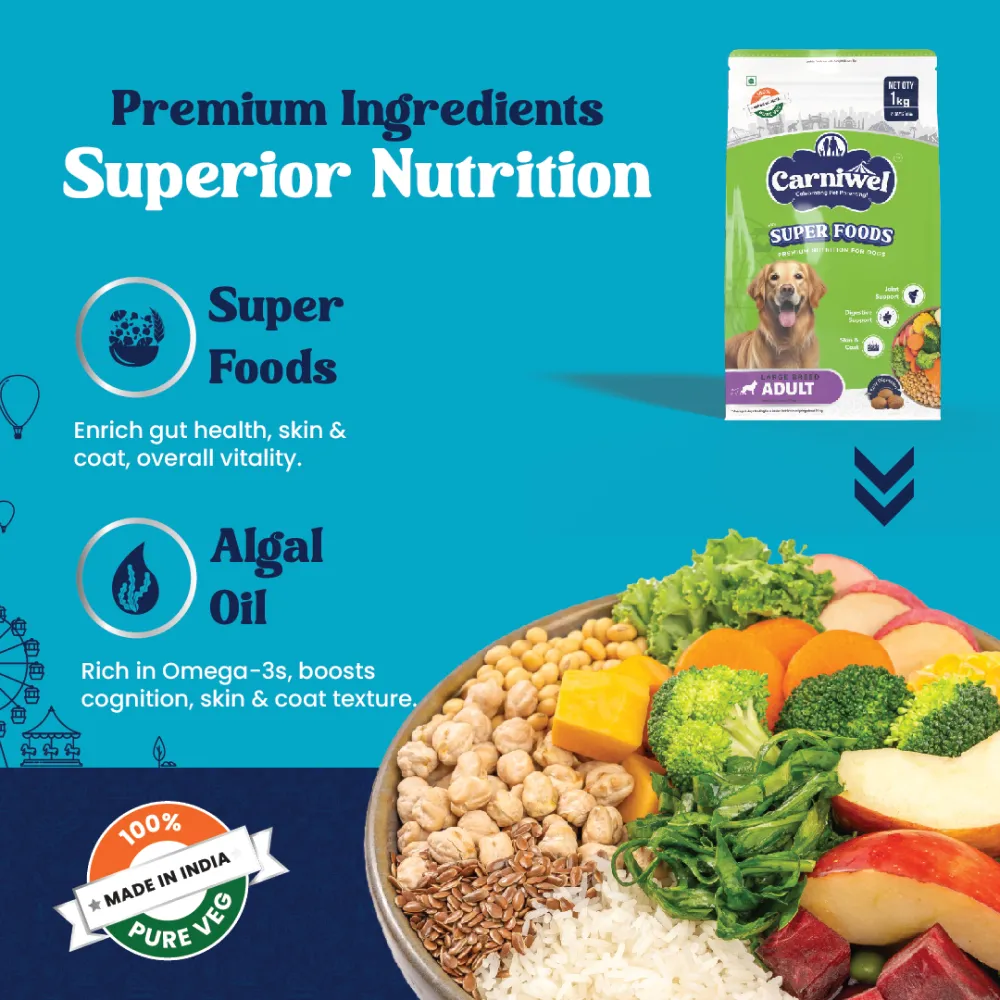 Carniwel Superfoods Veg For Large Breed Adult  Dog Dry Food