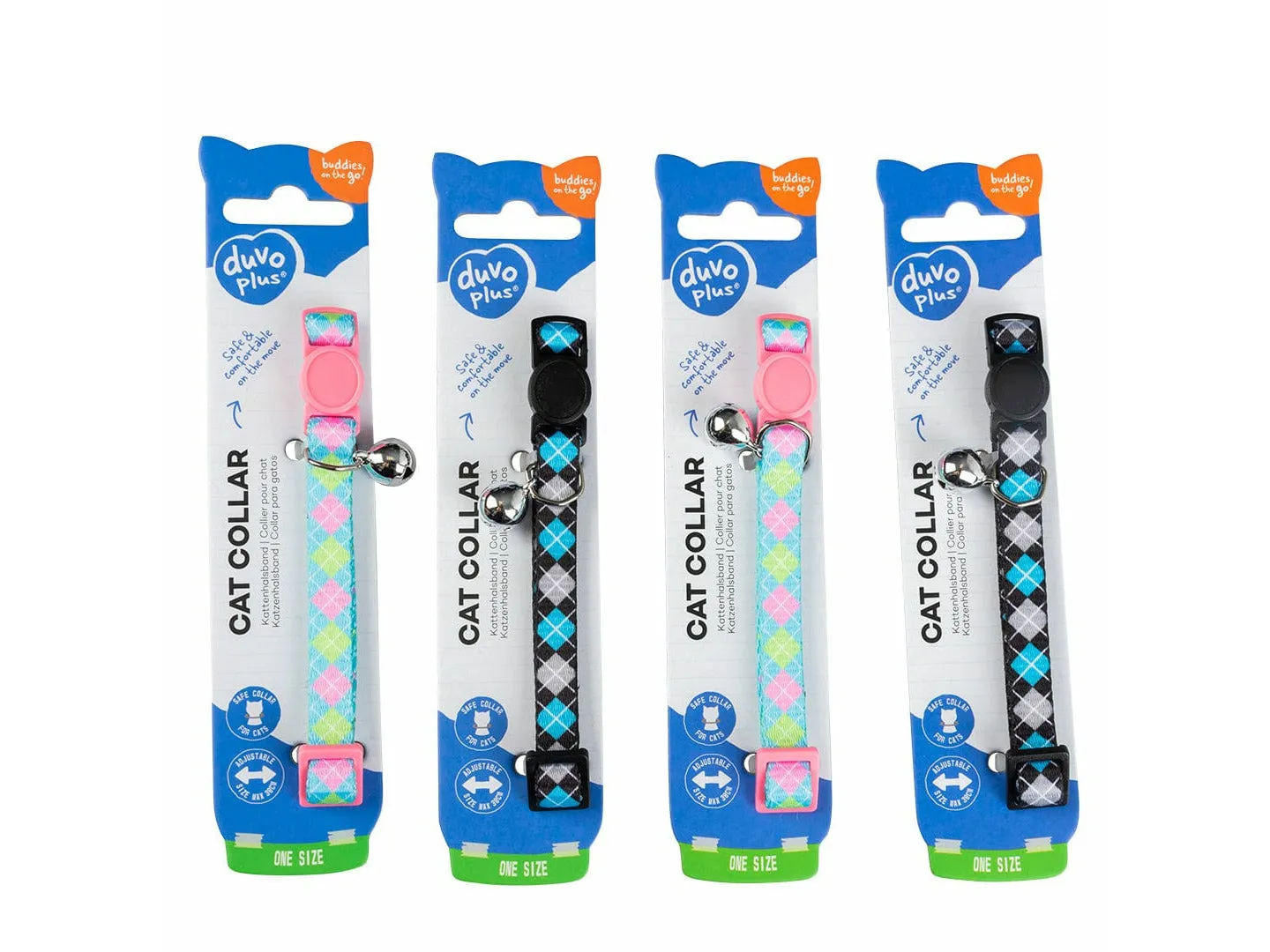 CAT COLLAR SCOTTISH SQUARES NYLON 20-30cm / 10mm mixed colors Pets Qatar