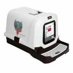 CAT LITTER BOX - SUEZ LOVE CAT BLACK & WHITE Pets Qatar