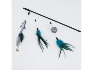 Cat Play Rob / Blue Fish Feather Funny Cat Stick Set Pets Qatar