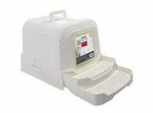 CAT TOILET 60X42X41 CM RATTAN STYLE WHITE COLOUR,1PCS/CTN WHITE Pets Qatar