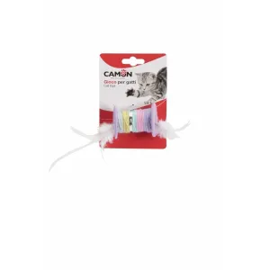Cat Toy - Coloured Spool With Feathers Pets Qatar