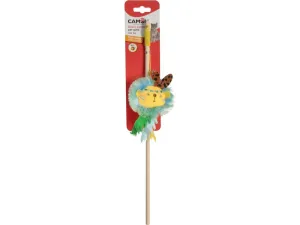 Cat toy in polyester and wood with catnip and bell, rod with Jungle Themes - 40cm Pets Qatar