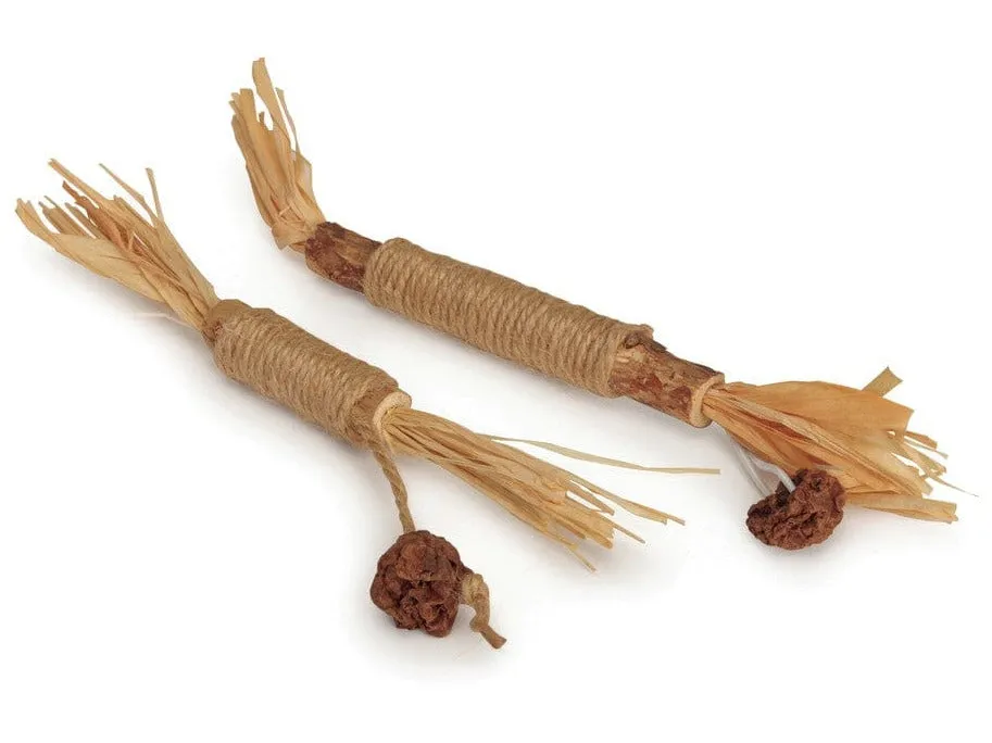 Cat Toy - Matatabi - Stick With Jute And Straw Rope (2 Models), Approx. 22Cm Pets Qatar