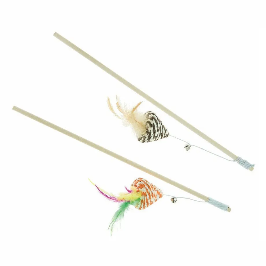 Cat toy Sisal cone tube with feathers Pets Qatar