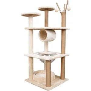 Cat Tree & Scratching Beige 50*50*126 Design B Pets Qatar