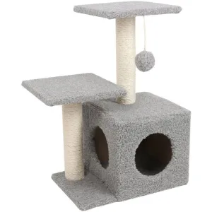 Cat Tree & Scratching Beige Dark Grey Grey 30*45*70 Pets Qatar