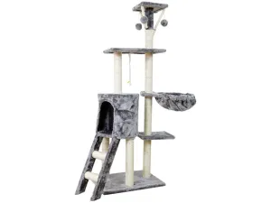 Cat Tree & Scratching Grey Dark Grey Beige 50*36*138 Pets Qatar
