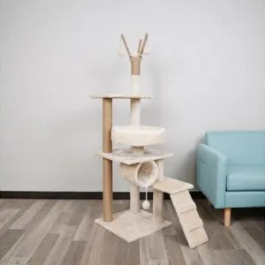 Cat Tree & Scratching Light Grey 41*41*126 Pets Qatar